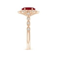 thumbnail image 5 of ANGARA Natural Oval 1.25 ct Ruby Trillium Floral Shank Ring in 14K Rose Gold for Women (Size-8x6mm) | July Birthstone, Birthday, Anniversary, Jewelry Gift for Women | Natural Ruby Ring, 5 of 10
