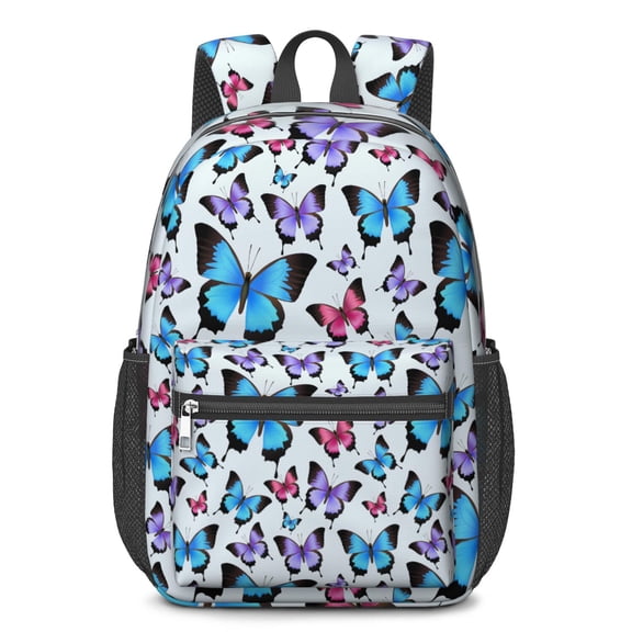 17 Inch Lightweight Backpack,PVC Waterproof Oxford Fabric, Ergonomically Designed, with Large Capacity, Monarch Butterfly Aesthetic