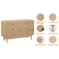 thumbnail image 5 of Wirrytor 6 Drawer Wood Dresser with Flax Panel, Modern Natural Dresser Chest with Solid Wood Legs & Anti-Tip Device, Spacious Storage Drawer Cabinet for Living Room, Bedroom, Home Office, 5 of 13