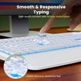 thumbnail image 6 of Rechargeable Backlit Wireless Keyboard and Mouse Combo, Ergonomic with Wrist Rest & Phone Holder, Silent for Windows/Mac/Chrome OS - Cloud White, 6 of 9