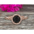 thumbnail image 1 of 1.75 Carat Halo Black Diamond Moissanite Engagement Ring Moissanite Diamond Classic Vintage Art Deco 10k Solid Rose Gold, 1 of 9