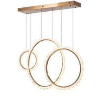 Bethel International LED Chandelier Gold Metal & Crystal