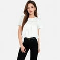 thumbnail image 2 of Women's Lace Yoke Short Sleeve Blouse with Pleated Front - X Large, White, 2 of 7