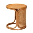 thumbnail image 3 of bali & pari Eldon Indoor Bohemian Natural Rattan Circle End Table, Light Honey, 3 of 7