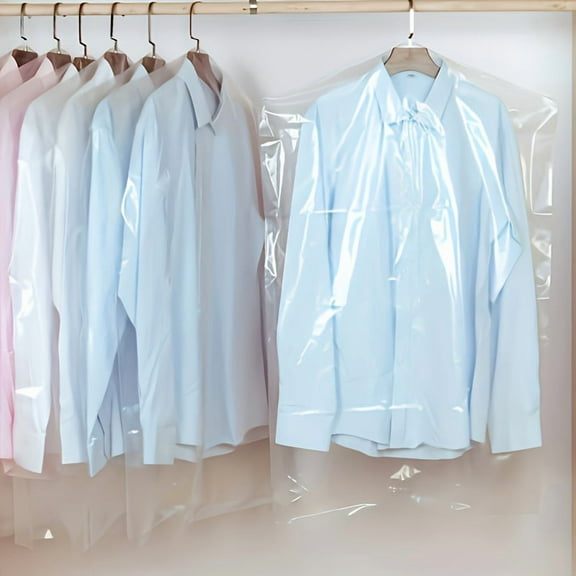 50Pcs clothes dust cover transparent disposable clothes bag dry cleaner suit coat dust cover