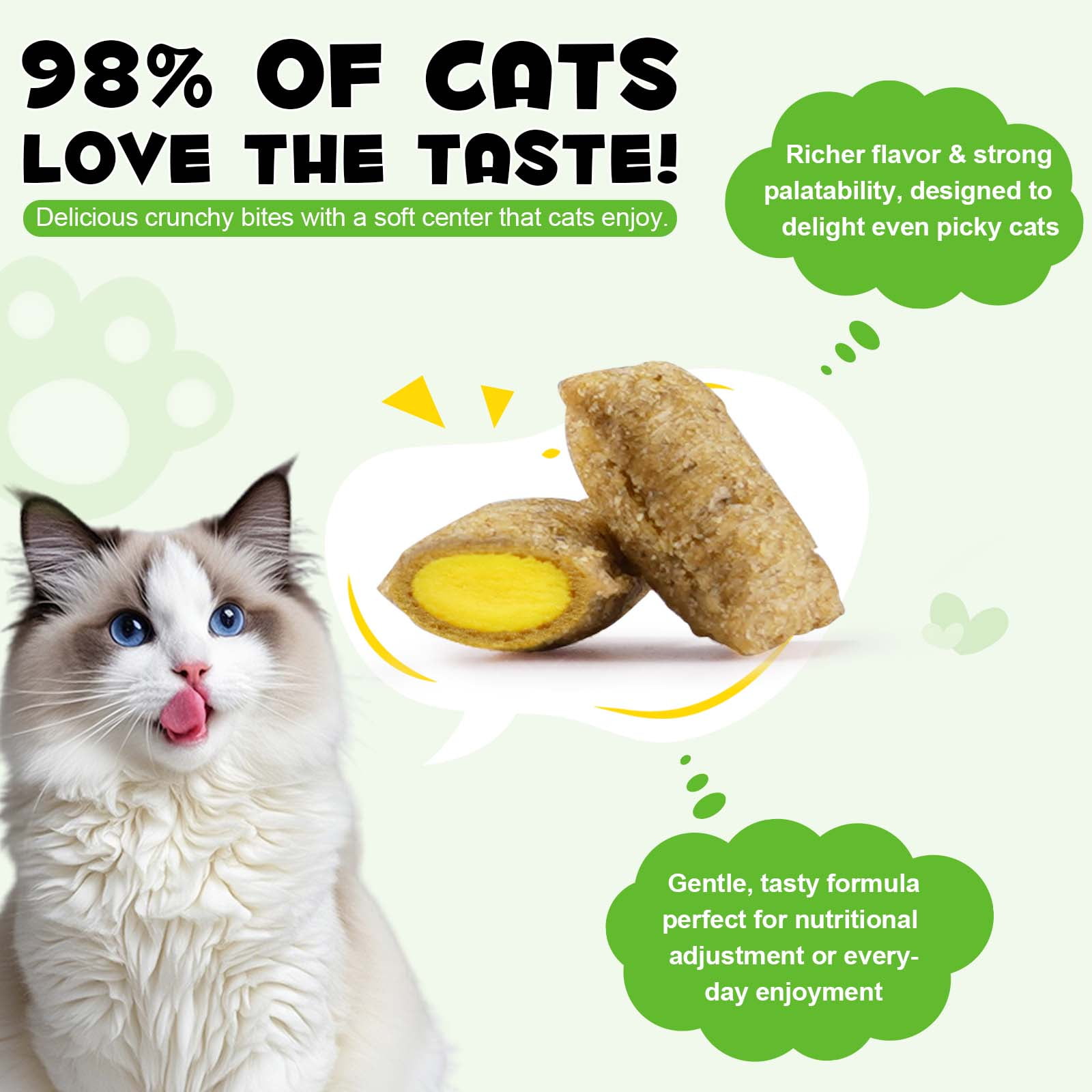 Oimmal Hairball Control Treats for Cats & Kittens - Natural Fiber Supplement with Psyllium for Digestive Health & Ingested Hair Elimination, Immune Support 3Pack