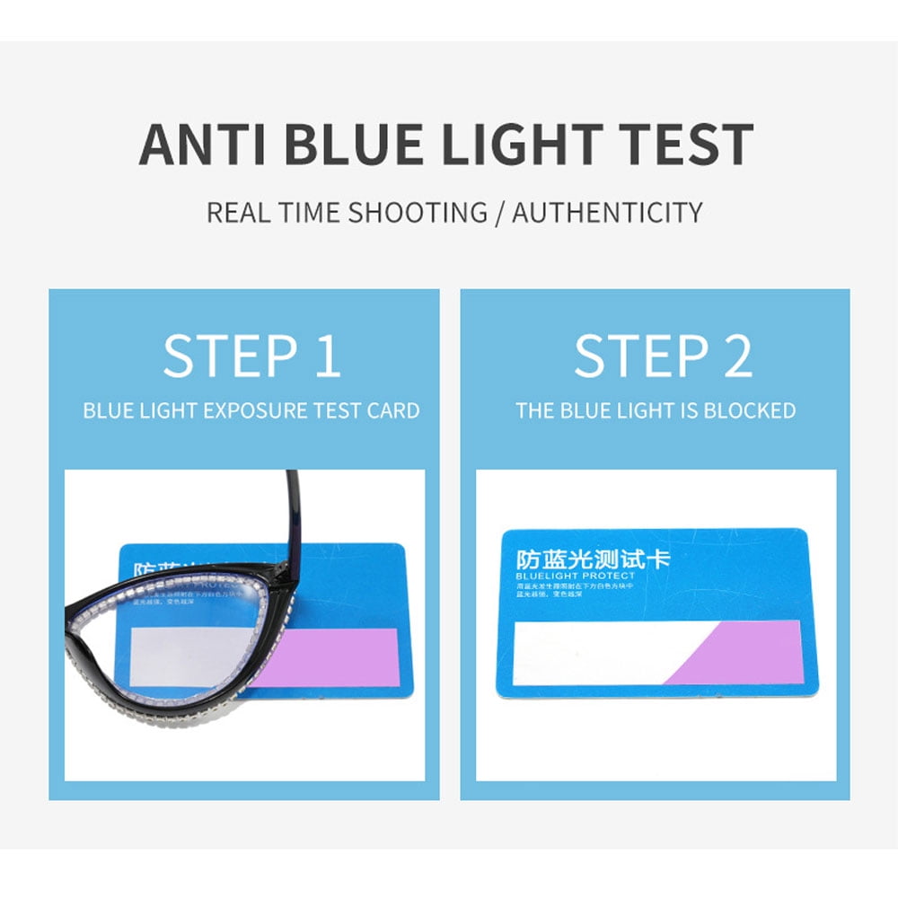 2 Pairs of Ladies Handmade Diamond Reading Glasses 1.50 Women Black Frame Elegant Anti-blue Light Cat Eye Readers +1.50 Strength