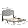 thumbnail image 2 of Harper & Bright Designs Queen Size Upholstered Platform Bed with LED light and Headboard, Velvet Platform Bed with Curve Design for Bedroom, Gray, 2 of 13