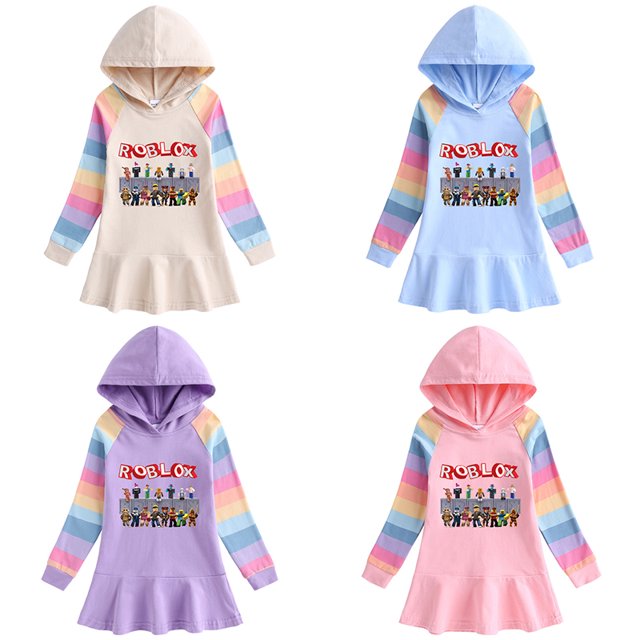 Roblox-Camisón largo de dibujos animados para niños y niñas, ropa de dormir de verano, pijama de Anime periférico, regalos de cumpleaños