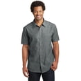 thumbnail image 1 of District Made DM3810 Camisa tejida lavada de manga corta para hombre Gris XS Distrito DM3810, 1 of 1