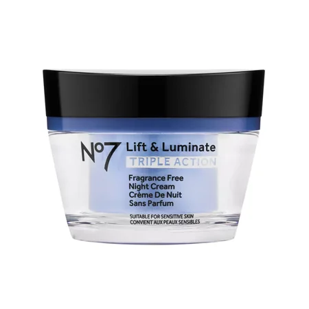 No7 Lift & Luminate Triple Action Fragrance Free Night Cream - 1.69 fl oz