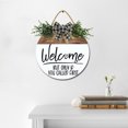 thumbnail image 2 of Welcome If You Called First Sign for Front Door Decorations, Rustic Round Wood Holiday Sign, Front Door Wreath Burlap Wooden Hanging Signs for Outdoor Farmhouse Porch Home Christmas Holiday Decor, 2 of 5