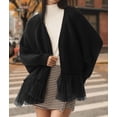 thumbnail image 4 of Open Front Chunky Cardigan Sweaters for Women Dressy Lace Long Sleeve Cable Knit Sweater Outwears Black L, 4 of 10