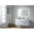 thumbnail image 2 of Vanity Art 48 Inches LED Single Sink Wall Mounted Bathroom Vanity Set 2 Drawers 4 Shelves Storage Cabinet White Engineered Top Undermount Rectangle Sink, 2 of 7