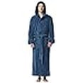 thumbnail image 3 of Arus Men's Hooded Fleece Long Robe, Ankle Length Turkish Bathrobe, Ocean, Small-Medium, 3 of 4