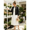 thumbnail image 3 of NAYTOAO Women's Quilted Bomber Jacket Full Zip Baseball Collar Casual Lightweight Coat Back To School Outfits, 3 of 8