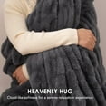 thumbnail image 5 of EVERGRACE Luxurious Soft Faux Rabbit Fur Throw Blanket, Cozy Fuzzy Plush Warm Throws for Couch Bed Sofa Chair Decor, Ruched Bubble Fluffy Blanket with Reversible Velvet, 60"" x 80"", Charcoal Gray, 5 of 8