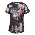 thumbnail image 3 of DYMADE Women's US Flag Print Round Neck Short Sleeve Independence Day Tunic T-Shirt Tops, 3 of 6