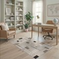thumbnail image 2 of ODIKA 4'x6' Beige Geometric Charcoal Design Washable Area Rug Modern Abstract Pattern with Accents for Dorm Room, Small Living Stain Resistant Low Profile, Easy Care, 2 of 7