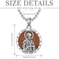 thumbnail image 6 of Dorunmo Saint Peter Necklace with Wooden 925 Sterling Silver St Peter Pendant Necklace Amulet Jewelry Gifts for Men Women, 6 of 6