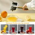 thumbnail image 2 of Exprimidor manual de mano de metal de acero inoxidable, exprimidor de prensa en frío para frutas jugosas suaves como limas, limones, mandarinas, cítricos, naranjas, uvas y pomelos., 2 of 3