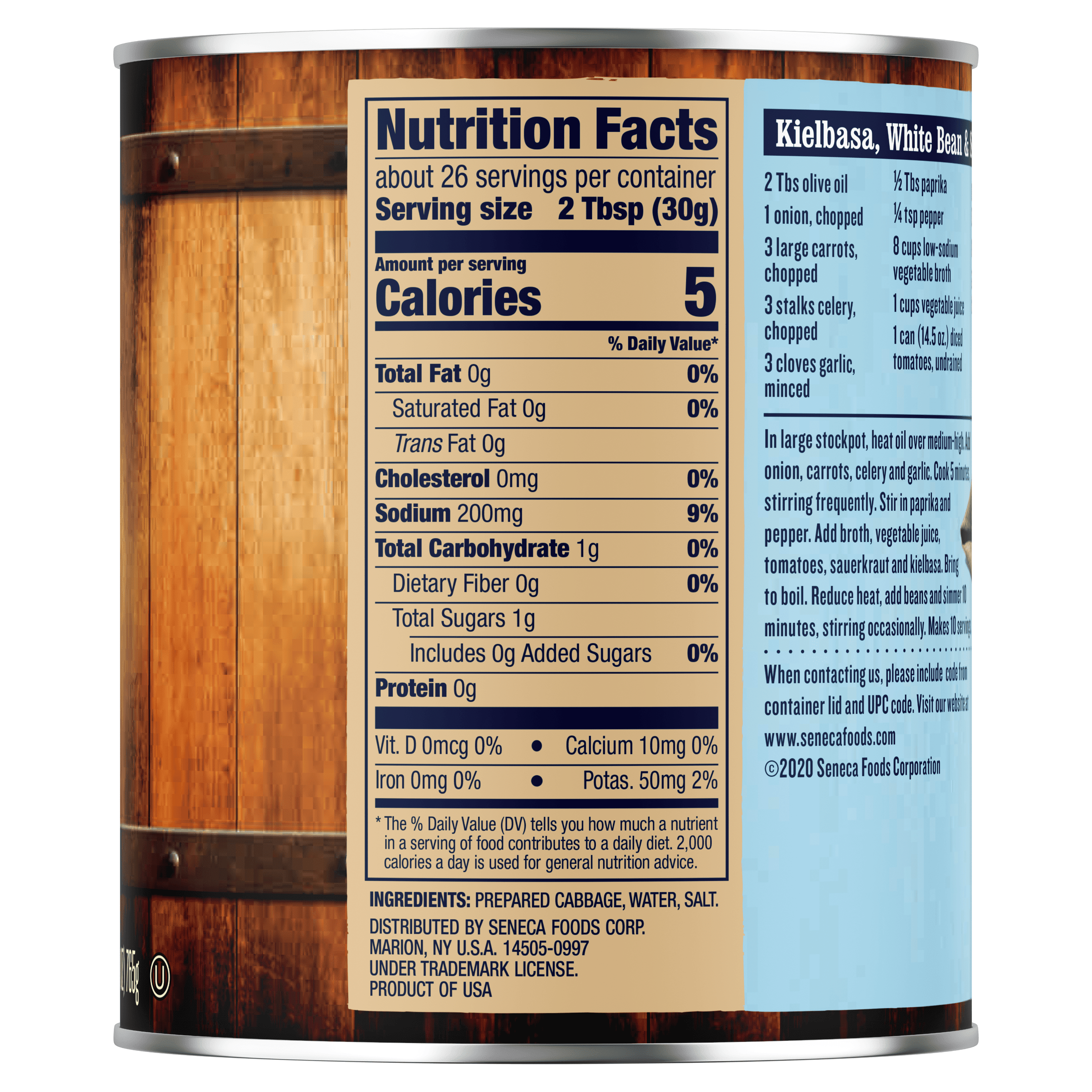 (7 pack) Libby's Crispy Sauerkraut, 27 oz Jumbo Can