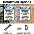 thumbnail image 3 of (2 Pack) Beware Of The Dog Please Use Front OSHA Notice Sign 10 Inch X 14 Inch Indoor / Outdoor Rust-Free Aluminum Metal Signs for Workplace, Workshop, and Construction Site, Made in, 3 of 8