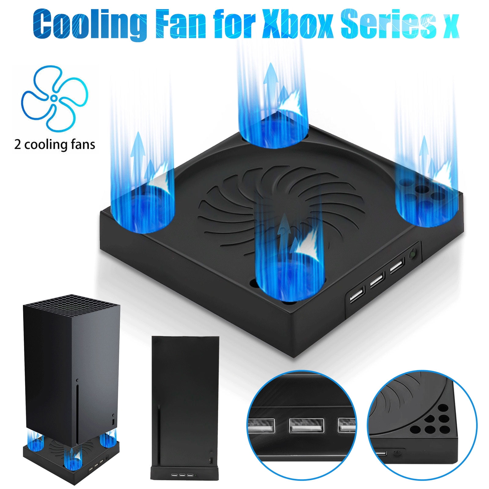 Vertical Stand Fit for Xbox Series X with Cooling Fan, EEEkit Cooling