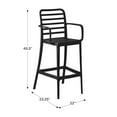 thumbnail image 6 of WestinTrends Playa 29.5" Outdoor Polypropylene Plastic Patio Bar Height Stools (Set of 2), Olive Green, 6 of 16