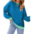 Fantaslook Color Block Sweatshirts for Women Crewneck Long Sleeve