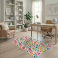 thumbnail image 2 of ODIKA 4'x6' Vibrant Multi Geometric Joyful Design Washable Area Rug Playful Abstract Shapes for Modern Spaces Stain Resistant, Low Pile, Easy Care for Dorm Room, Small Living, 2 of 7