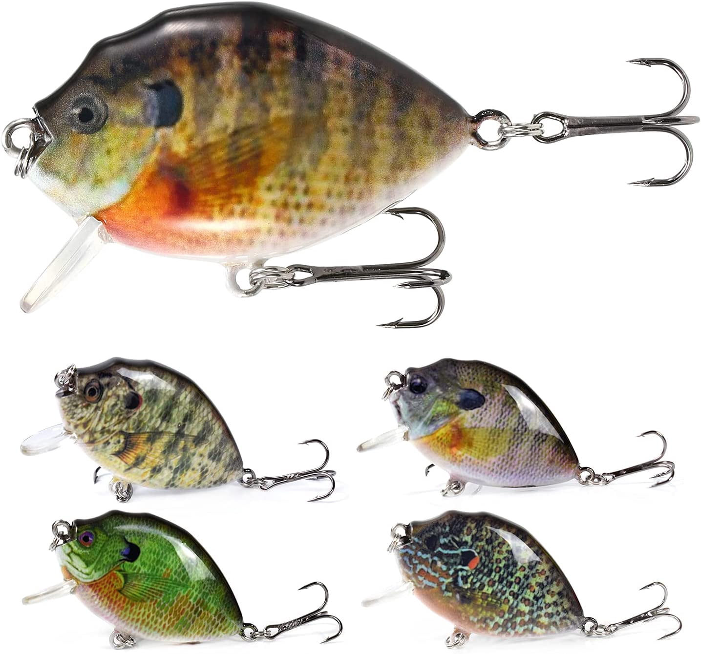 wobbler Fishing Lure, 5PCS Lures 6cm 15g Mini Wobbler Lure Artificial Hard Bait Crankbait with Tackle Box for Fish Bass - 5pcs