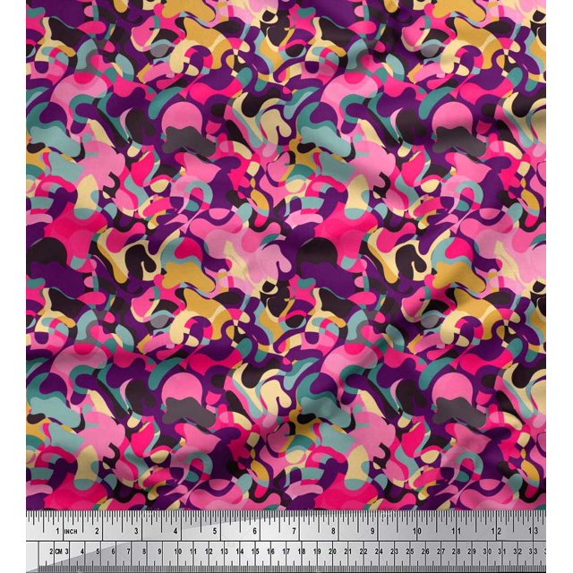 Soimoi Cotton Voile Fabric Multicolor Texture Printed Craft Fabric by the Yard 42 Inch Wide