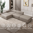 thumbnail image 3 of MUZZ L-Shape Modular Sectional Sofa,Oversized Faux Leather Couch for Living Room(Beige), 3 of 6