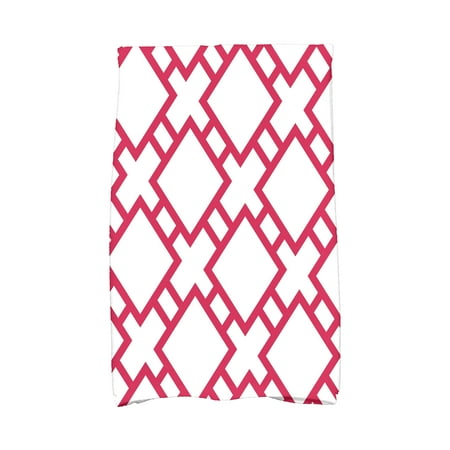 

Simply Daisy 16 x 25 inch Square in St. Louis Geometric Print Kitchen Towel Pink/Fushcia