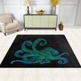 thumbnail image 2 of FREEAM Watercolor Octopus Abstract Black Area Rug Mat for Living Dining Dorm Room Bedroom Home Decorative, 63x48 inch, 2 of 6