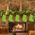 thumbnail image 5 of PONPRNGY A-Z Letter Christmas Stockings - 7 inch Green Velvet Holiday Stockings for Fireplace Mantle or Wall Decor - Perfect for Christmas Decorations, 5 of 5