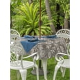 thumbnail image 2 of Outdoor Tablecloth with Umbrella Hole and Zipper, Grey Christmas Round Table Cloth 54 Inch Waterproof Tablecloth, Vintage Winter Snowflakes Patterned Picnic Table Cover for Patio Camping, 2 of 7