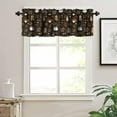 thumbnail image 4 of Coffee Valance Curtains Cartoon Square Sugar Cups Beans Spoons Black Brown White Window Treatments for Bedroom Kitchen Living Room Office 54x18inch, 4 of 6