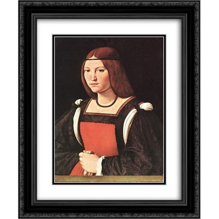Giovanni Antonio Boltraffio 2x Matted 20x24 Black Ornate Framed Art Print 'Portrait of a Young Woman'