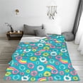 thumbnail image 5 of Salouo Donut Print Bed Blankets,Flannel Blanket Comfortable Air Conditioning Blanket Lightweight Blanket for Sofa Bed Travel & Couch -50"x40", 5 of 8
