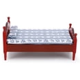 thumbnail image 4 of Cama para casa de muñecas, cama pequeña de madera realista 1:12, cama en miniatura diseñada con precisión, 4 of 8