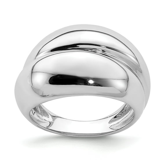 Sterling Silver Rhodium Plated Ring - Size 7