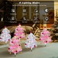 thumbnail image 4 of Rejoda-Ensemble de 4 Arbres de Noël Pré-Éclairés, 33.86 Pouces Arbre de Noël Extérieur avec Rubans Scintillants, Boules Rouges et Cloches, Décor de Noël Alimenté par Énergie Solaire et Type-C pour Jardin Maison Porche, 4 of 4