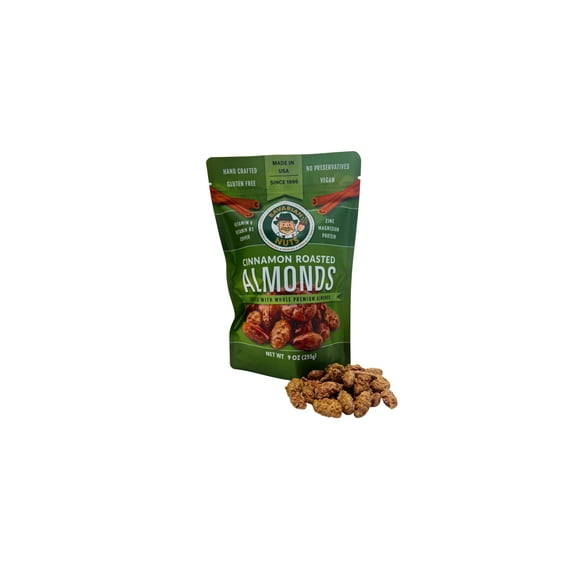Magic Bavarian Nuts Cinnamon Roasted Almonds Sweet Roasted Vegan Gluten-Free Made in USA 9oz