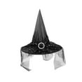 thumbnail image 1 of Sombrero de Mago Perfecl Gorro de Disfraz Puntiagudo para Halloween Carnaval Estrella negra, 1 of 8