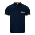 thumbnail image 4 of Fnnxeal Mens Polo Shirts, Collared Lightweight Summer Casual Shirt With Short Sleeves Solid Shirt for Men Navy, 4 of 5