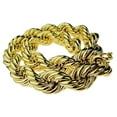 thumbnail image 6 of Huge Mens 14k Gold Plated Chain Hollow Rope 30MM Wide x 30" Inch Hip Hop Dookie Big Rapper Necklace, 6 of 9