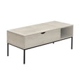 thumbnail image 1 of Monarch Specialties - Coffee Table, 42" L, Rectangular, Cocktail, Lift-Top, Washed Oak, Black Metal, Contemporary, Modern, 1 of 3