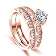 thumbnail image 2 of HomeKingdee 2 Pcs Adjustable Open Ring Set - Moissanite Snowflake Simulated Zircon Copper Rings for Women, Fashion Romantic Jewelry for Parties Engagements Gifts, 2 of 5